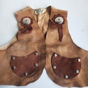 Vintage 50s/60s Lasso 'Em Bill Child's Suede Leather Cowboy Vest - Keyston Bros.